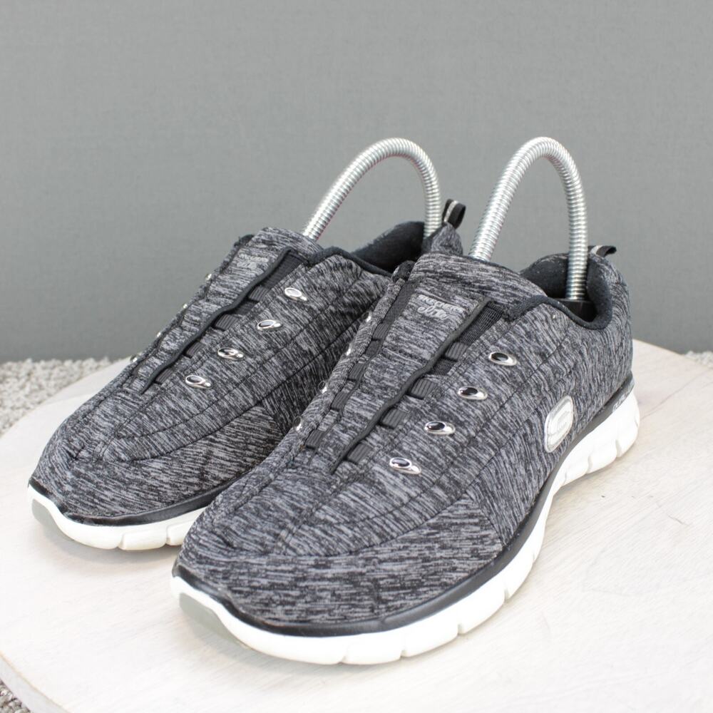 Skechers Slip On Sneakers Womens 6.5 Gray Mesh Comfort - Picture 4 of 9